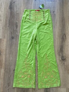 THE HIPPIE SHAKE High-Waist Velvet Flared Pants